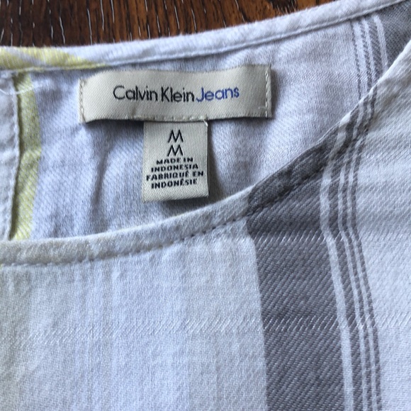 Lightweight Yellow/White/Grey CK Blouse - Picture 3 of 7